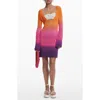 Desigual Colorblock Long Sleeve Open Stitch Cotton Cover-up Dress In Multi