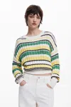 Desigual Colorful Striped Sweater In Material Finishes