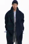 Desigual Combined Coat In Blue