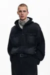 Desigual Combined Denim Jacket In Black