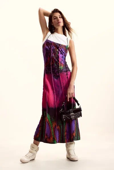 Desigual Combined Dress Designed By Mr. Christian Lacroix In Multi