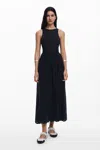 Desigual Ribbed Eyelet Midi Dress In Black
