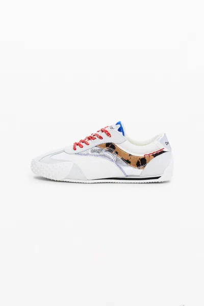 Desigual Combined Retro Sneakers In White