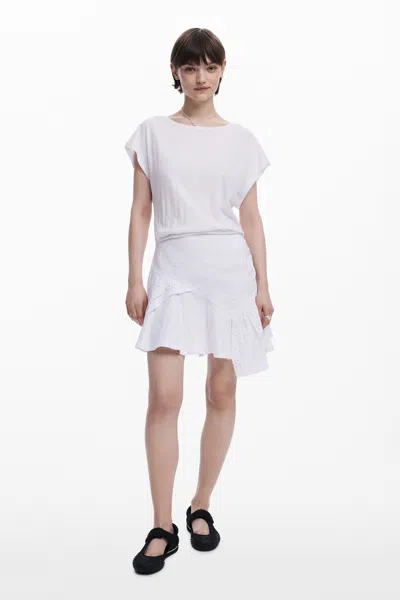 Desigual Combined Short Dress In White