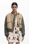 Desigual Combined Trench Bomber In Brown