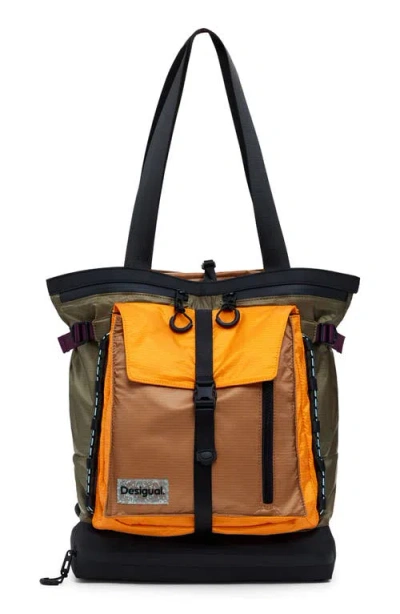 Desigual Convertible Backpack Tote In Brown