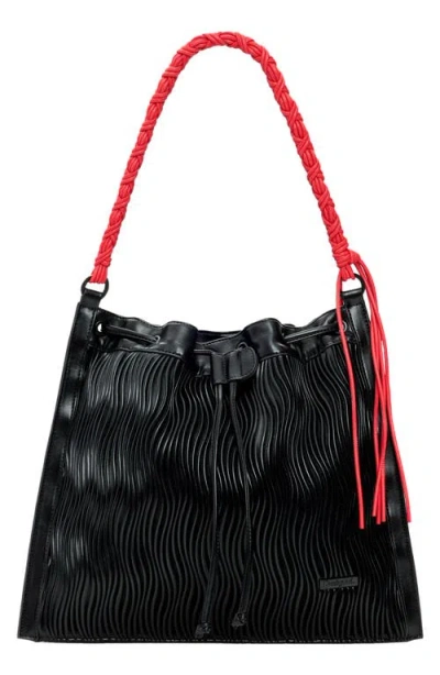 Desigual Convertible Embossed Backpack In Black