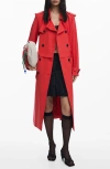 Desigual Convertible Trench Coat In Red