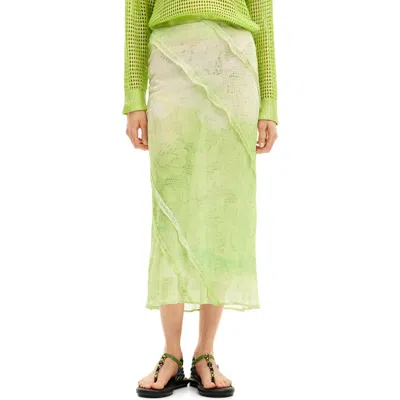 Desigual Cortes Maxi Skirt In Green