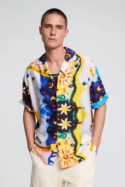 Desigual Cosmos Printed Shirt In Multi