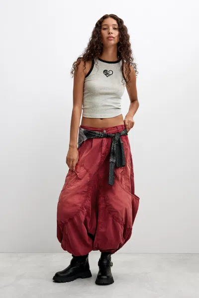 Desigual Cotton Baggy Pants In Red