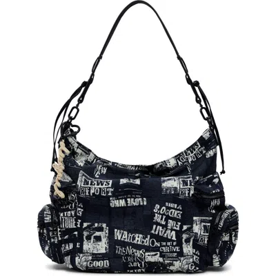 Desigual Cotton Canvas Shoulder Bag In Black