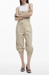 Desigual Cotton Capri Overalls In Gray Brown