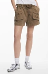 Desigual Cotton Cargo Shorts In Brown