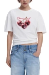 Desigual Cotton Graphic T-shirt In White