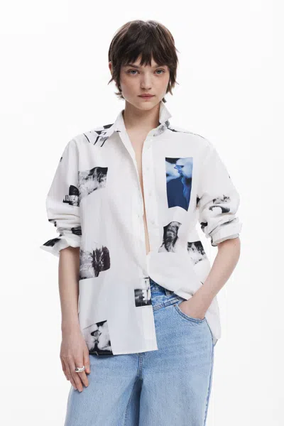 Desigual Cotton Shirt Photos In White