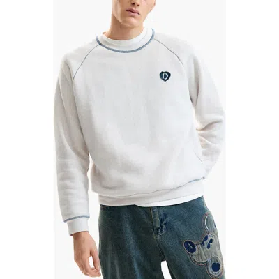 Desigual Cotton Sweatshirt In Off White