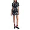 Desigual Lettering Belted Mini Shirtdress In Black