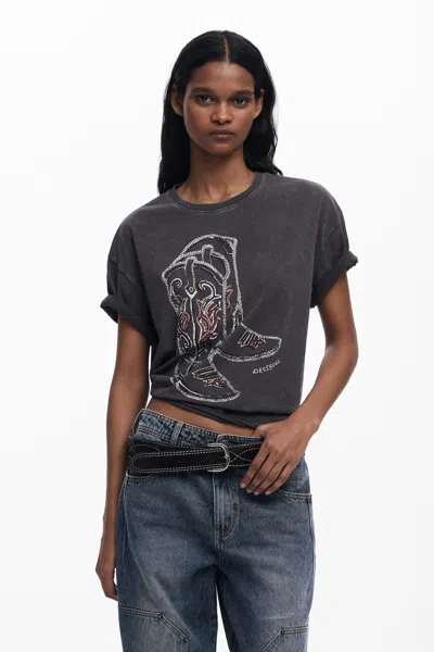 DESIGUAL COWBOY BOOTS T-SHIRT