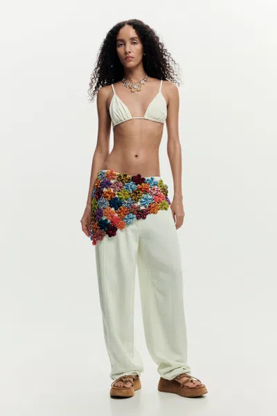Desigual Crochet Flower Pareo In White