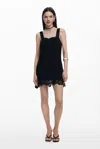 Desigual Floral Cotton Crochet Minidress In Black