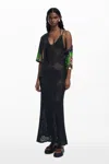 Desigual Open Stitch Sleeveless Dress In Black
