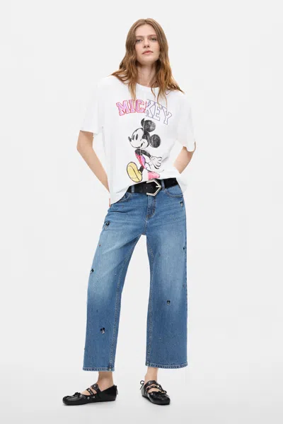 Desigual Culotte Jeans Pants Disney In Blue