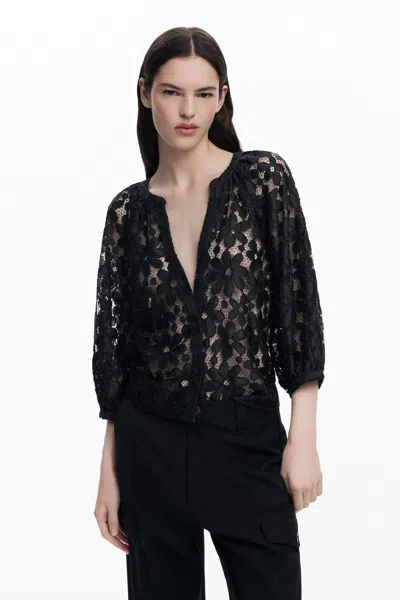 DESIGUAL CUT-OUT BLOUSE