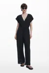 Desigual Eyelet Bodice Cotton Jumpsuit In Black