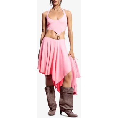 Desigual Cutout Halter Dress In Pink