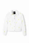 Desigual Daisy Denim Jacket In White