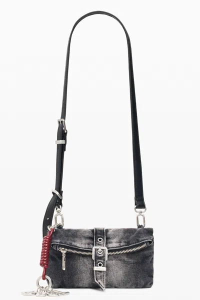 Desigual Denim Micro Wallet In Black