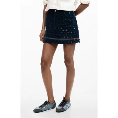 Desigual Denim Miniskirt In Blue