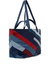 Desigual Denim-patchwork Tote Bag In Blue