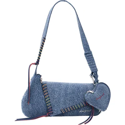 Desigual Denim Shoulder Bag In Blue