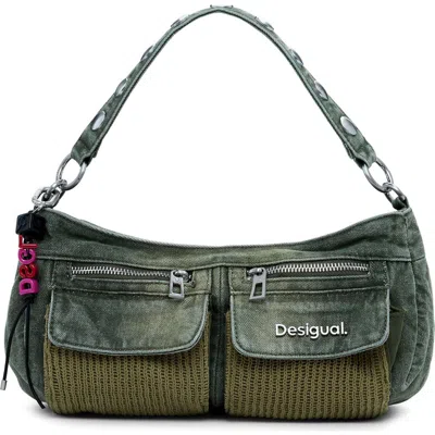 Desigual Denim Shoulder Bag In Green