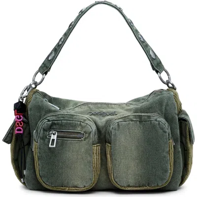 Desigual Denim Shoulder Bag In Green
