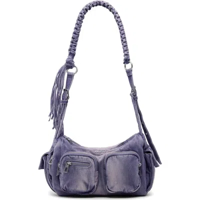 Desigual Denim Shoulder Bag In Purple