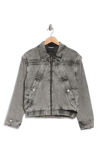 Desigual Denim Trucker Jacket In Black