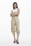 Desigual Cotton Capri Overalls In Black