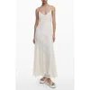 Desigual Devoré Lace Maxi Dress In White