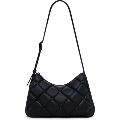 Desigual Diamond Quilted Faux Leather Shoulder Bag In Black