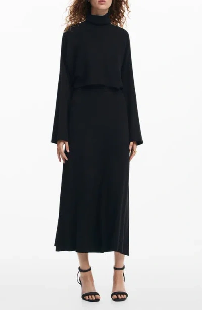 Desigual Dijon Long Sleeve Sweater Dress In Black