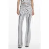 Desigual Distorted Stripe Flare Pants In Gray