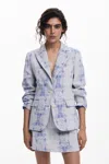 Desigual Classic Cut Blazer In Blue