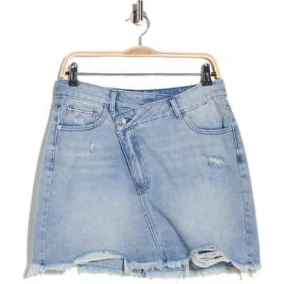 Desigual Distressed Denim Miniskirt In Blue
