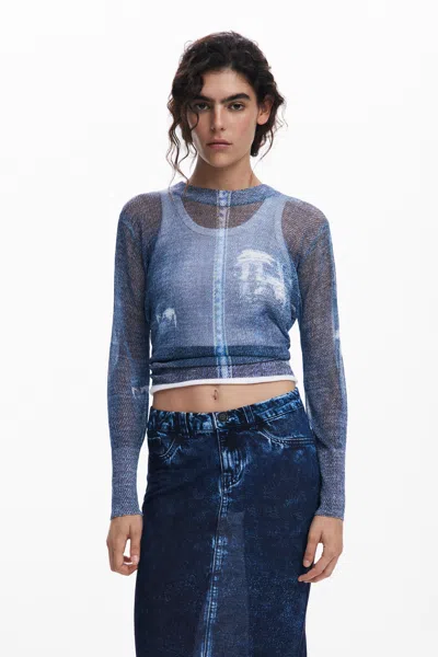 DESIGUAL DISTRESSED SWEATER