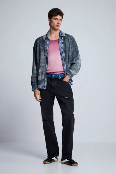 Desigual Double Waist Jeans In Black