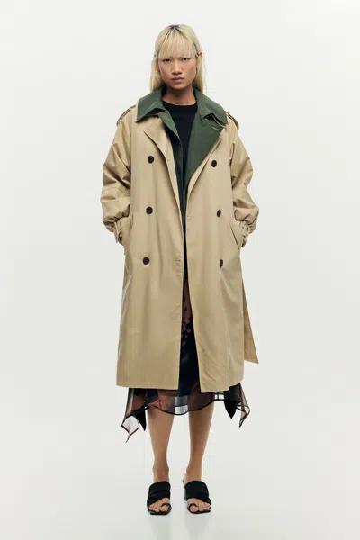 Desigual Double-lapel Trench Coat In Brown