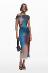 Desigual Draped Dress With Irregular Neckline In Brown
